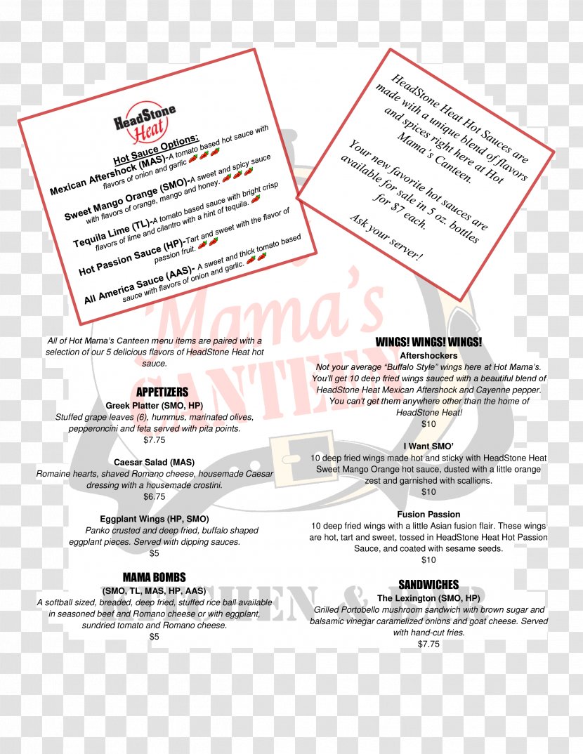 Hot Mama's Canteen Restaurant Zomato Menu Cafeteria - Document - Panels Transparent PNG
