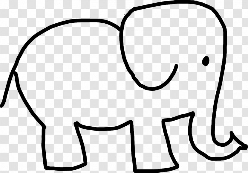 African Elephant Line Art Drawing Cartoon - Watercolor Transparent PNG