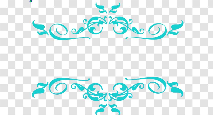 Borders Clip Art And Frames Image Black White - Aqua - Swirly Tag Transparent PNG