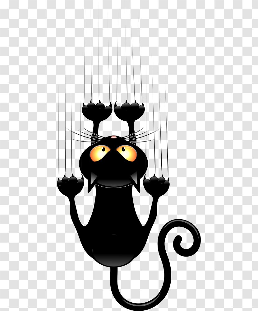 Black Cat Kitten Cartoon Clip Art - Vector Transparent PNG