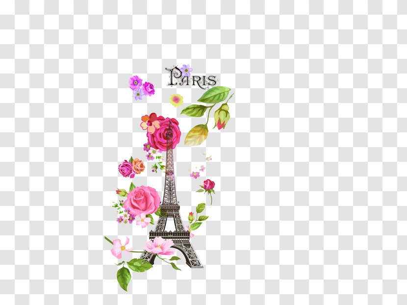 Eiffel Tower Euclidean Vector Free Shop Download - Paris Flowers Transparent PNG