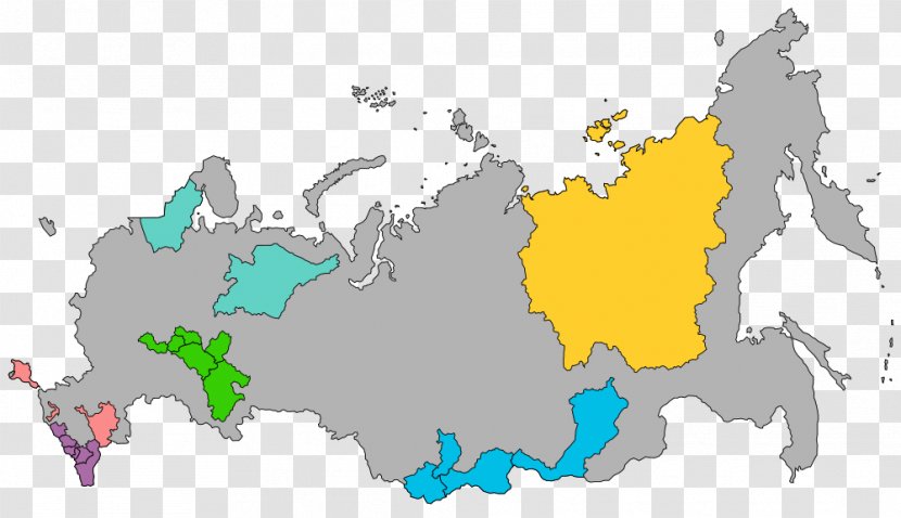 Federal Subjects Of Russia North Caucasian District Blank Map Closed City - Geography Transparent PNG