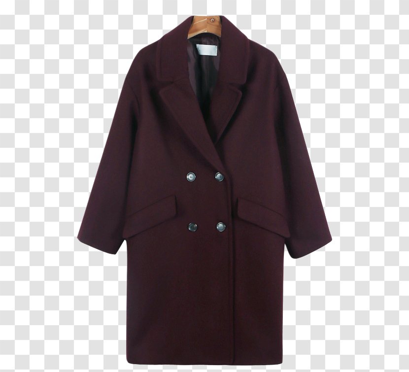 Overcoat Maroon Wool - Sleeve - Doublet Transparent PNG