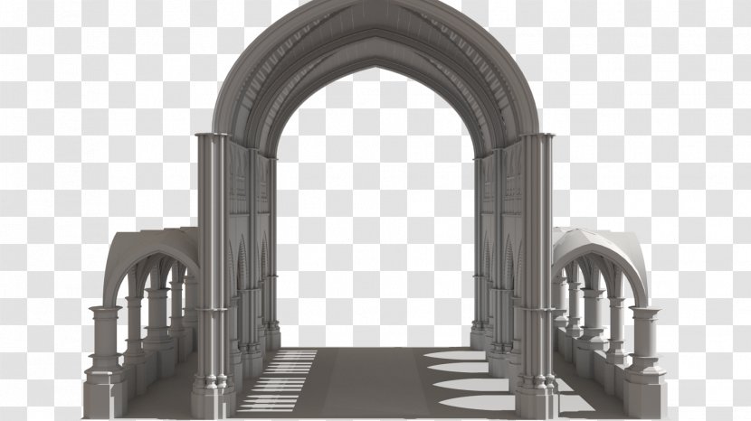 Gothic Architecture Toulouse Cathedral Arcade - Houdini - Medieval Transparent PNG