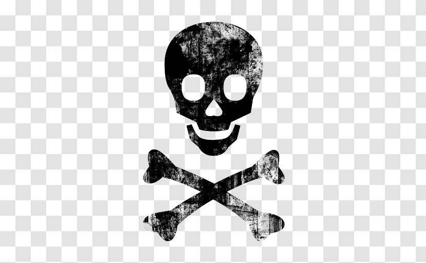 Skull And Bones Crossbones Clip Art - Black White Transparent PNG