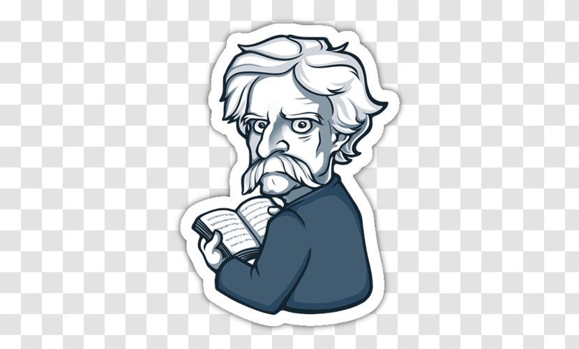 Telegram Sticker Cartoon Clip Art - Mark Twain's Letters From Hawaii Transparent PNG