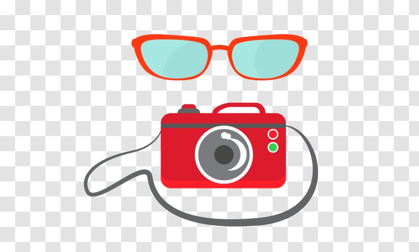 Red Glasses Camera - Silhouette - Vector Transparent PNG