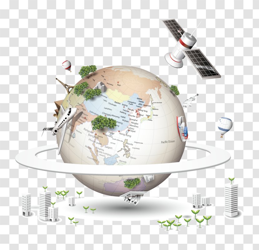 Earth Natural Satellite Icon - World Wide Web - Technological Sense Transparent PNG