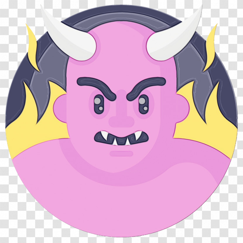 Face Cartoon Purple Head Pink Transparent PNG