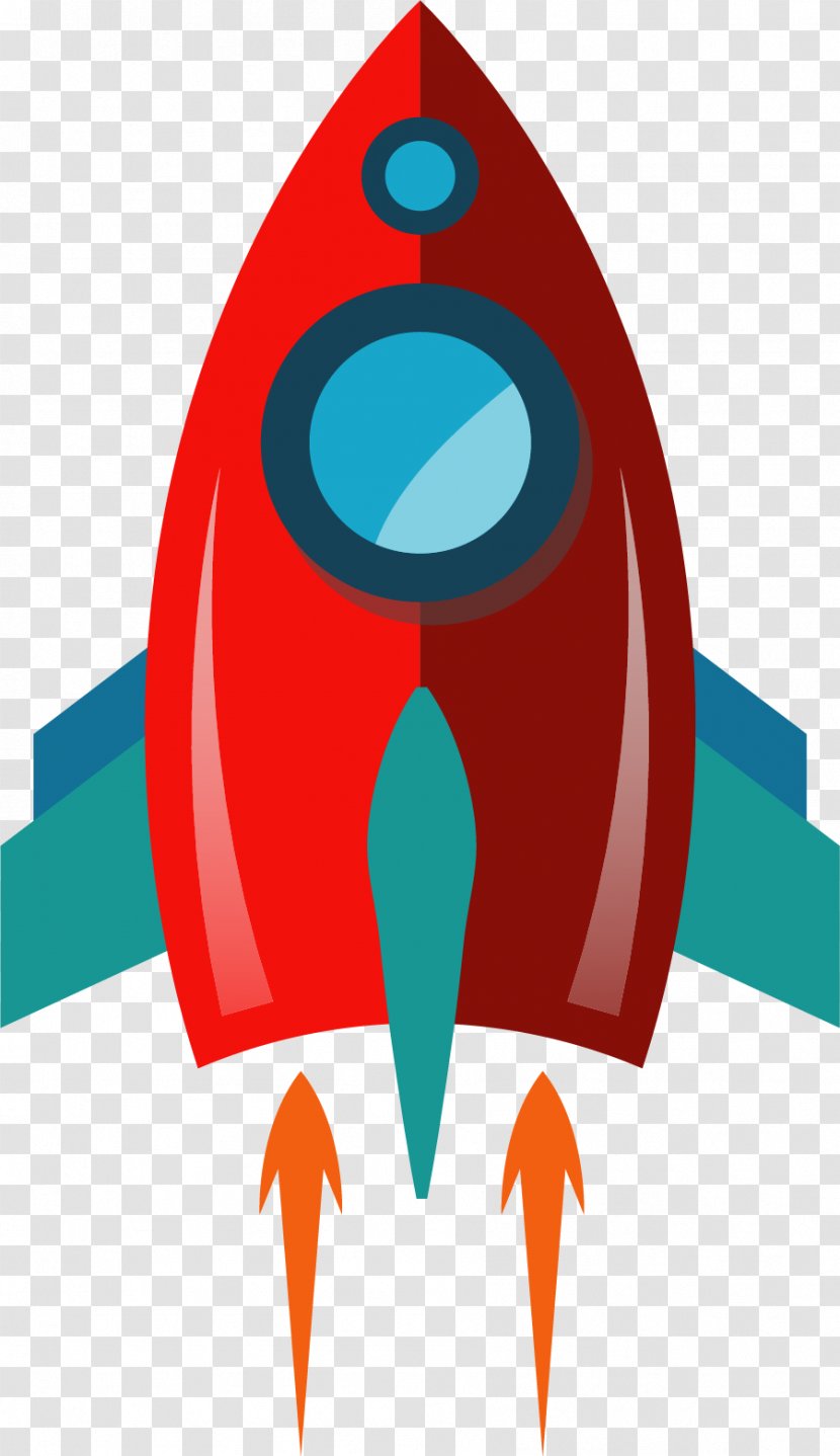 Rocket Cohete Espacial Sticker - Vehicle - Red Cartoon Transparent PNG