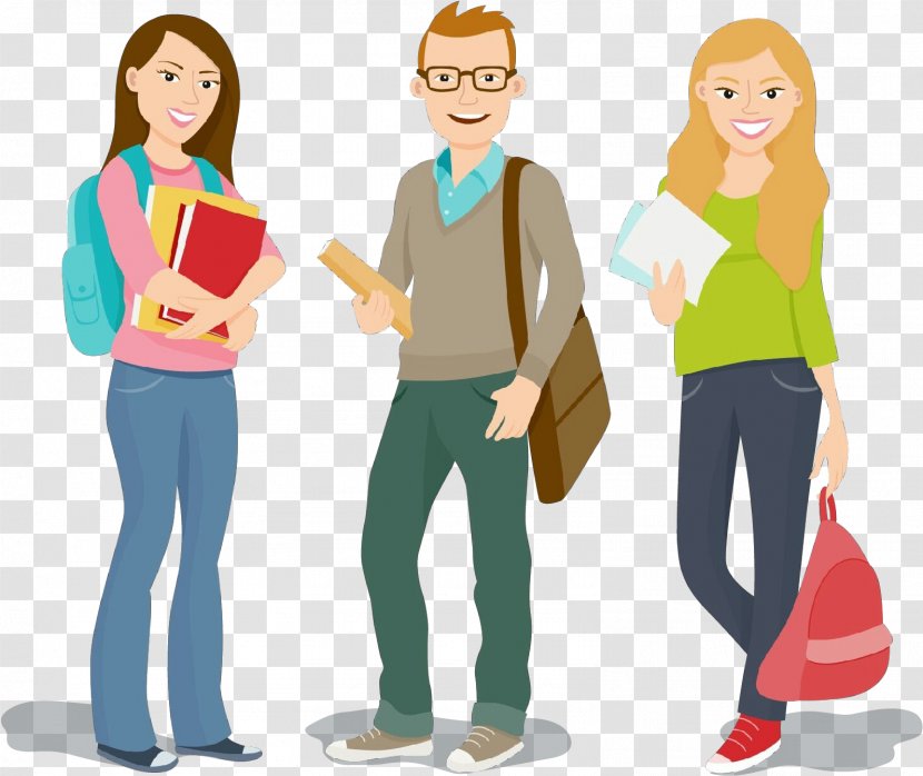 People Cartoon Standing Fun Sharing - Style Gesture Transparent PNG