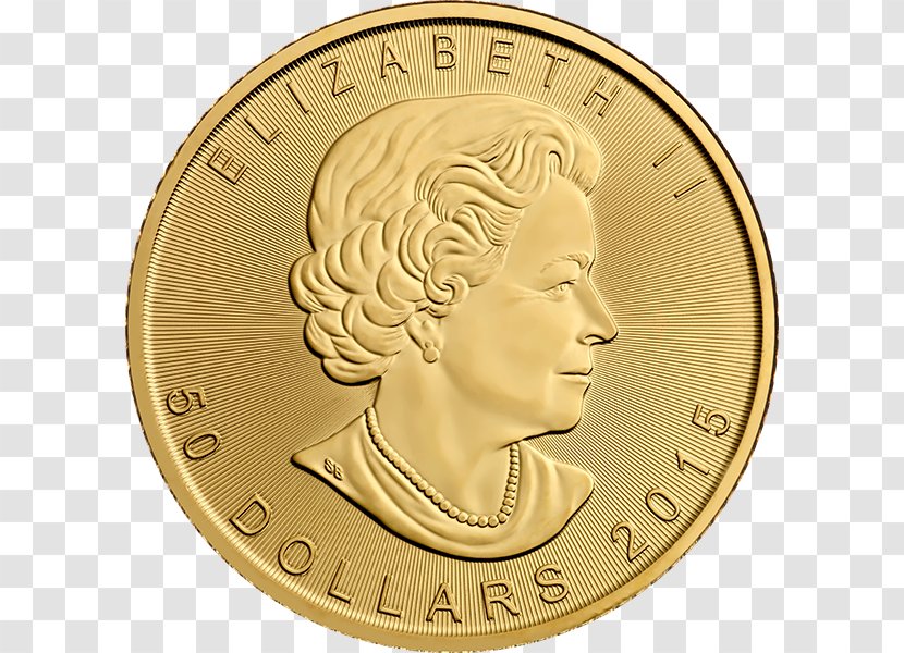 Canada Canadian Gold Maple Leaf Coin Bullion - Ounce Transparent PNG