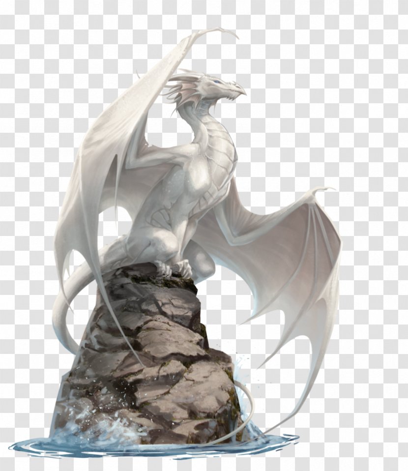 White Dragon Drawing Monster Legendary Creature - Sculpture - Pearl Transparent PNG