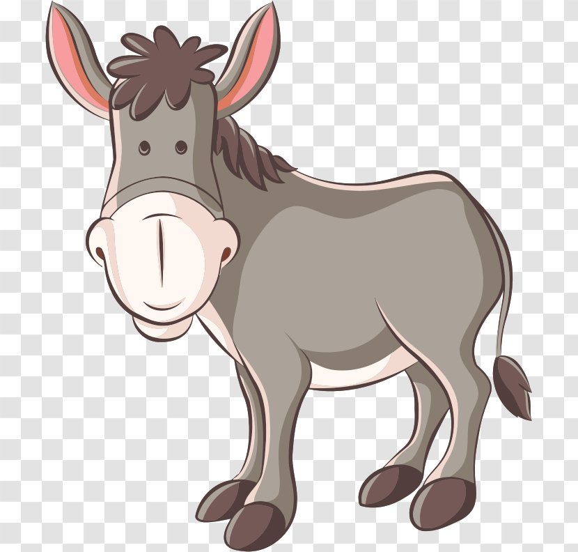 Donkey Mule Horse Clip Art - Cartoon Transparent PNG