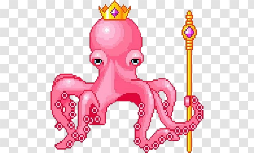 Octopus Pixel Art Dollz - Cartoon - Silhouette Transparent PNG