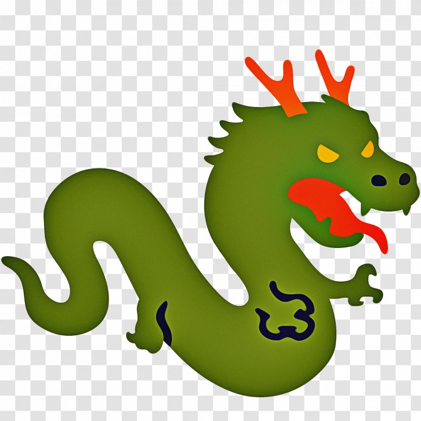 Dragon Background - Green - Animation Animal Figure Transparent PNG