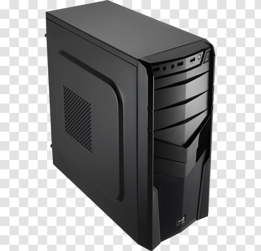 Computer Cases & Housings Power Supply Unit MicroATX Aerocool V2X Edition Midi-Tower Black Case - Cooling Tower Transparent PNG