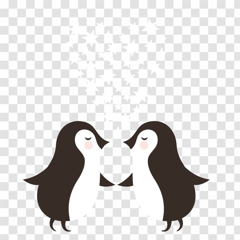 Penguin Wedding Invitation Christmas Card Postcard - One Pair Of Penguins Transparent PNG