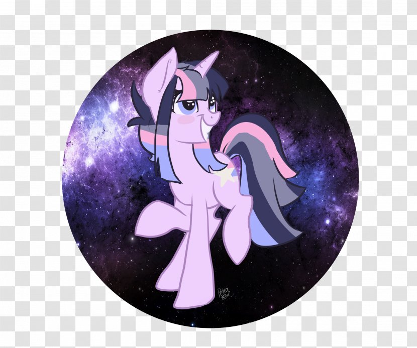 Horse Violet Purple Cartoon Character - Dream Starry Background Transparent PNG