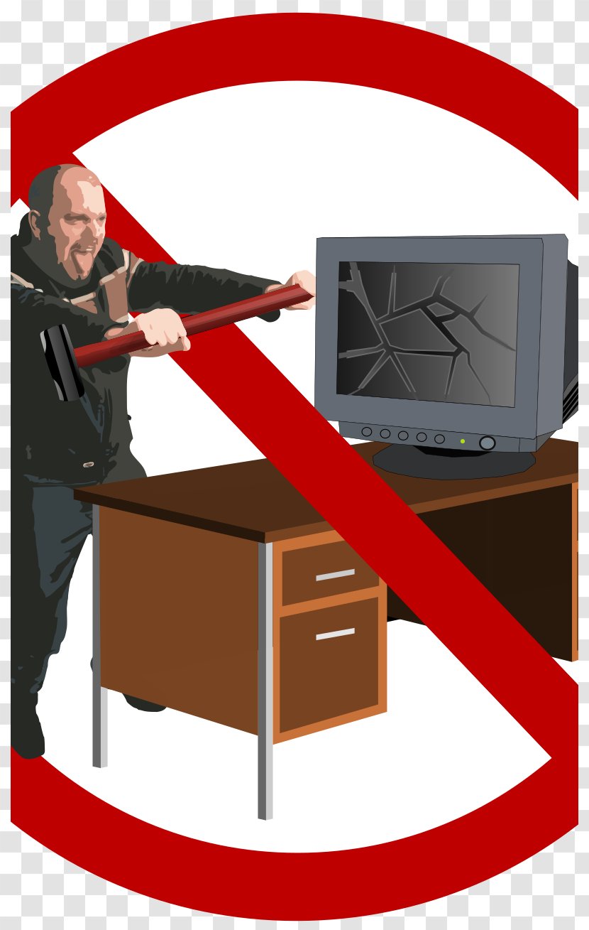 Laptop Personal Computer Monitors Clip Art - Desk - Forbidden Transparent PNG