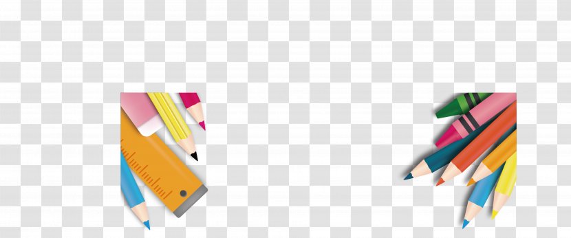 Illustration - Pixel - School Supplies Color Banner Transparent PNG