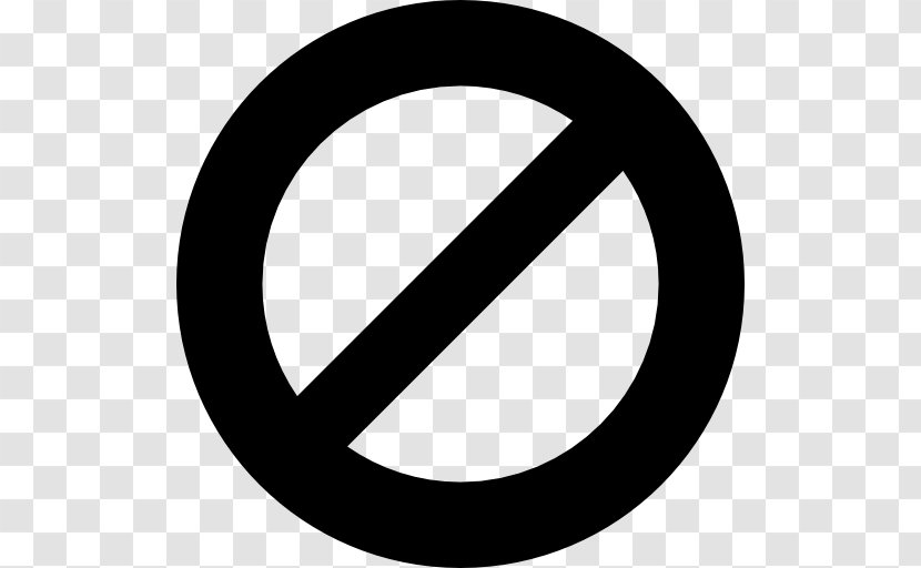 No Symbol Slash Clip Art - Trademark - Circle Transparent PNG