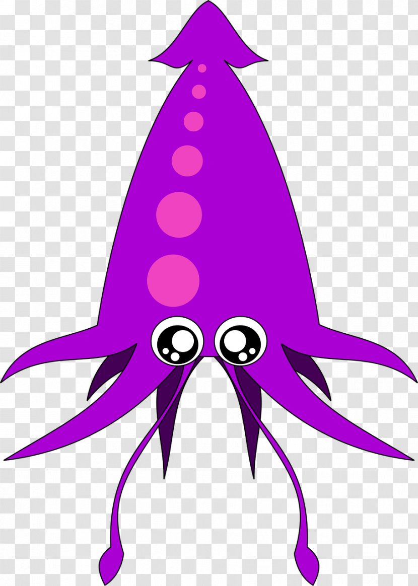 Squid As Food - Kavaii - Pink Transparent PNG