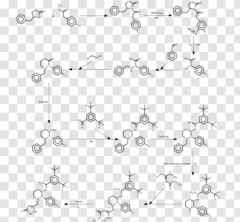 Aprepitant Chemical Synthesis CYP3A4 Organic Chemistry Sintesis - Thirty Two Minutes Of Transparent PNG