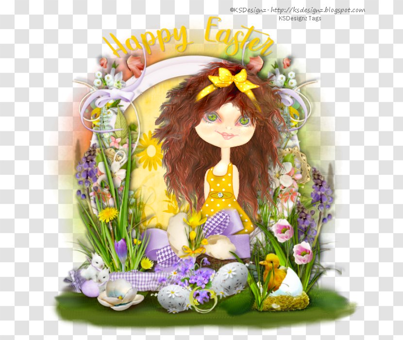 Floral Design - Flowering Plant - Happy Easter Typography Transparent PNG