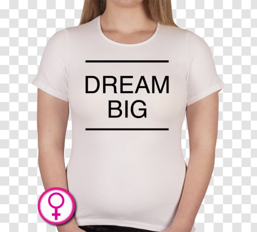 T-shirt White Sleeve Shoulder - Logo - Dream Big Transparent PNG