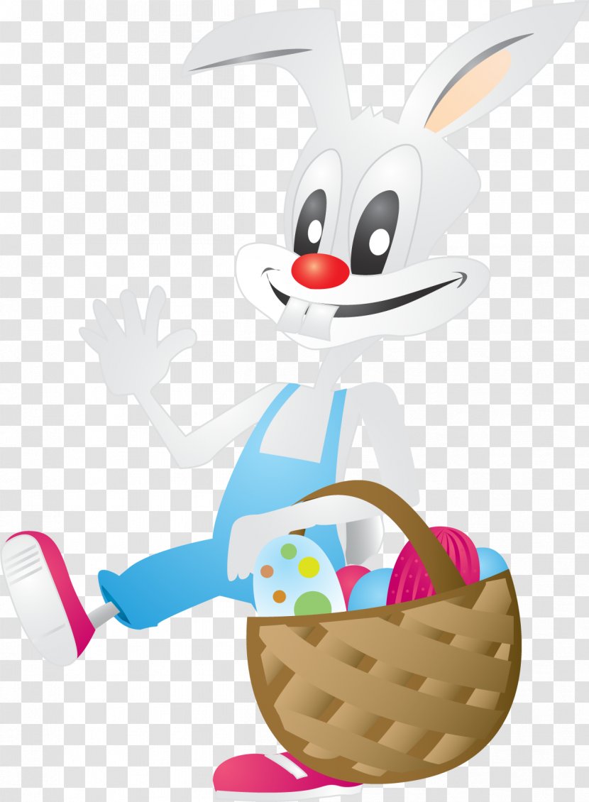 Easter Bunny Rabbit Clip Art - Drawing - A Cartoon With Suspenders Transparent PNG