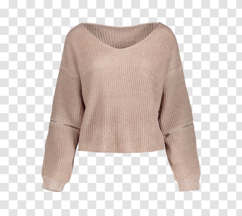 Sleeve Sweater Clothing Neckline Zipper Transparent PNG