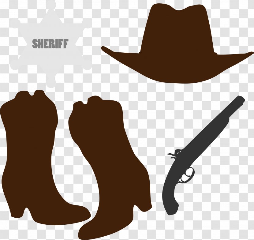 Hat N Boots Cowboy Boot Clip Art - Accessories Cliparts Transparent PNG