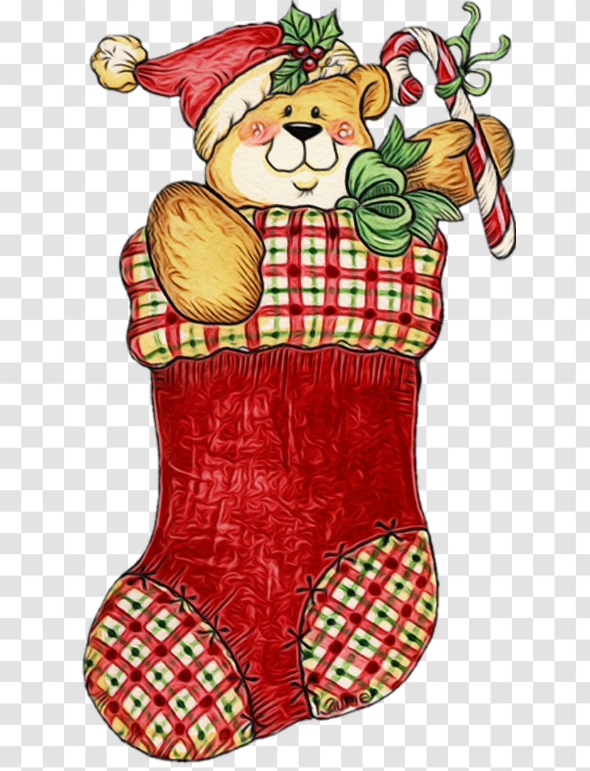 Christmas Stocking - Watercolor - Fictional Character Transparent PNG