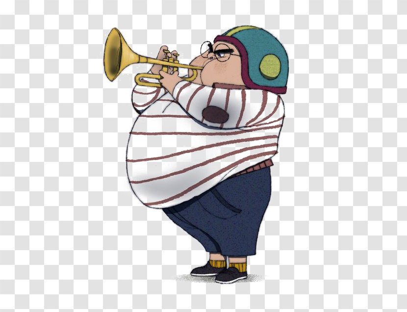 Cartoon Trombone Trumpet Brass Instrument Trumpeter - Wind Bugle Transparent PNG