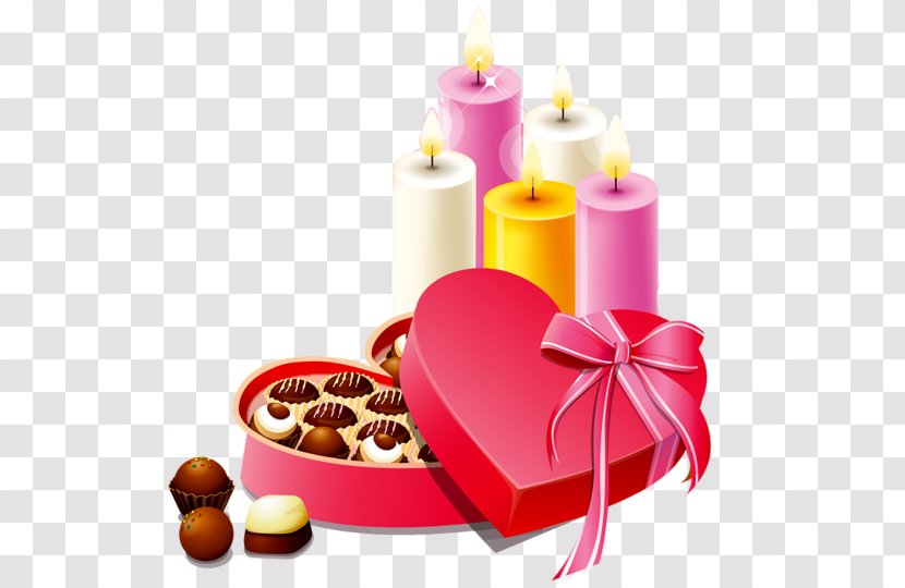Chocolate Heart Gift Valentines Day - Candles Transparent Image Transparent PNG