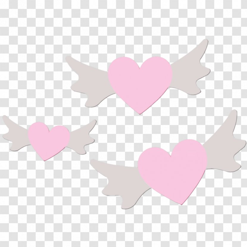 Pink Heart Cloud Wing Logo - Watercolor Transparent PNG