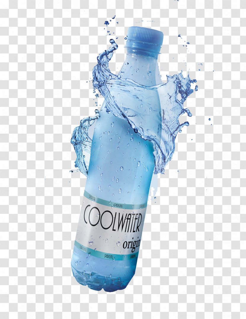 Water Bottle Mineral - Plastic - Free Surrounded By Advertising Design Matting Transparent PNG