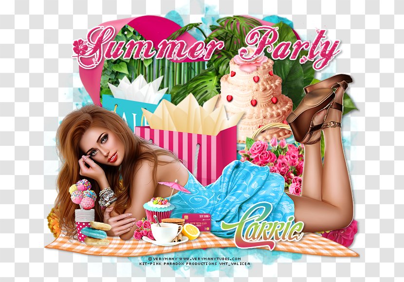 Cake Decorating Food - Summer Party Postcard Transparent PNG
