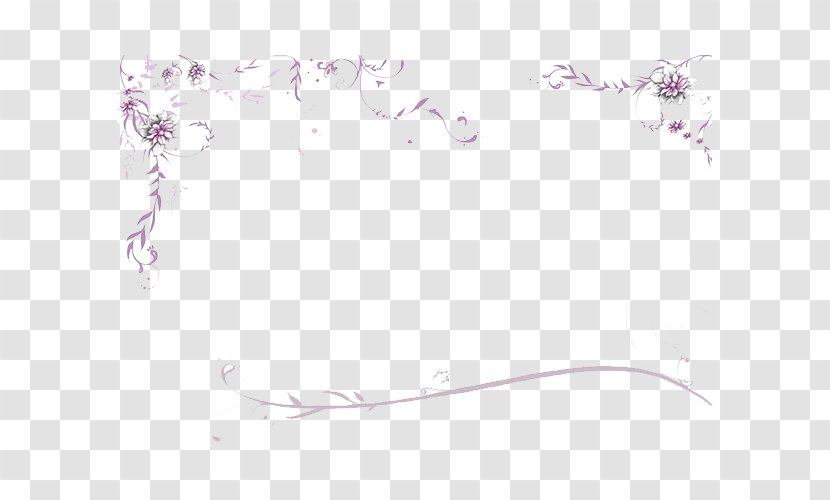 Drawing Area Pattern - Plant - Purple Flowers Border Transparent PNG