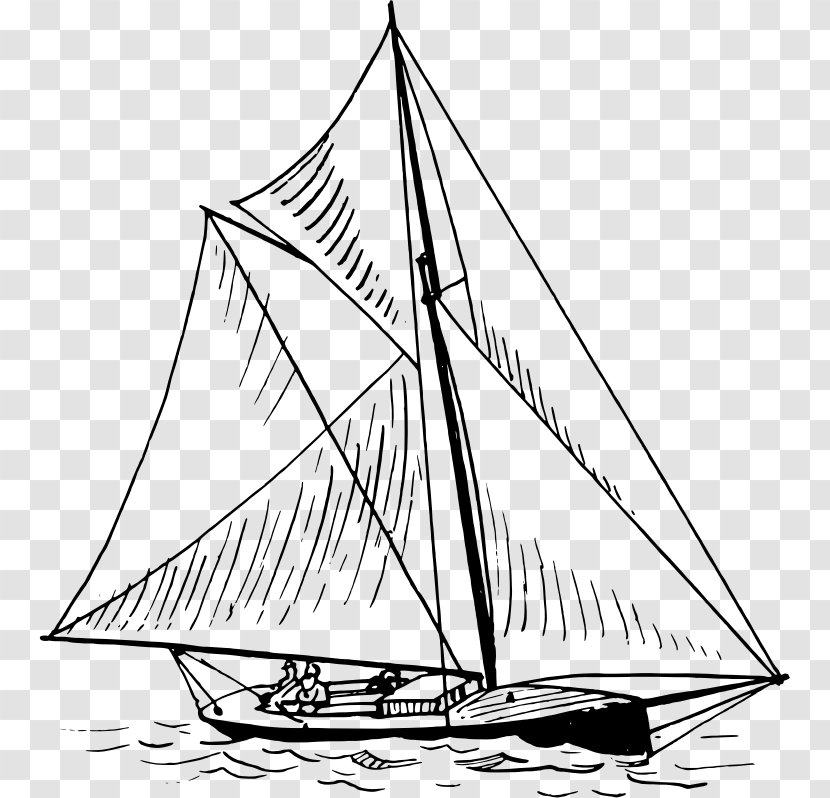 Sloop Sailboat Sailing Ship Clip Art - Tall - Sail Transparent PNG