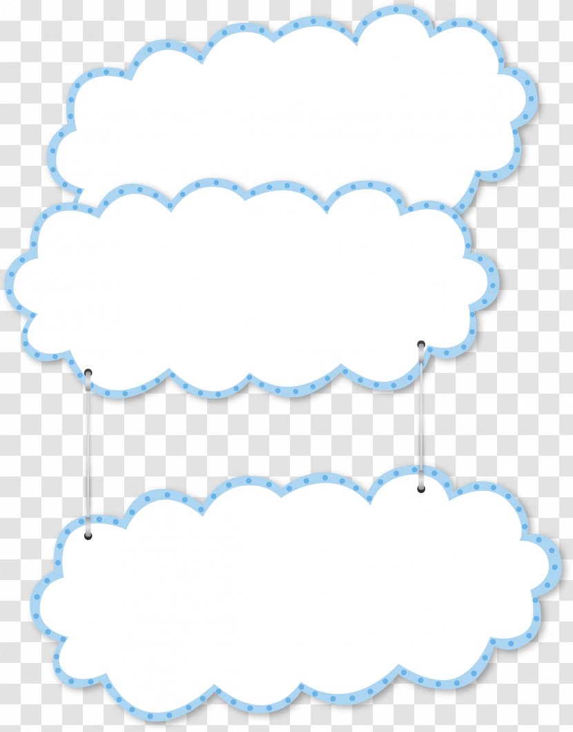 Page Layout Wallpaper - White - Blue Border Cartoon Clouds Transparent PNG