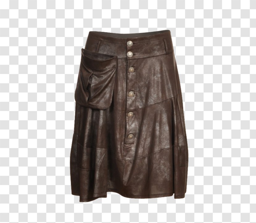 Skirt Waist Brown Leather - Pocket - Watercolor Bohemia Transparent PNG