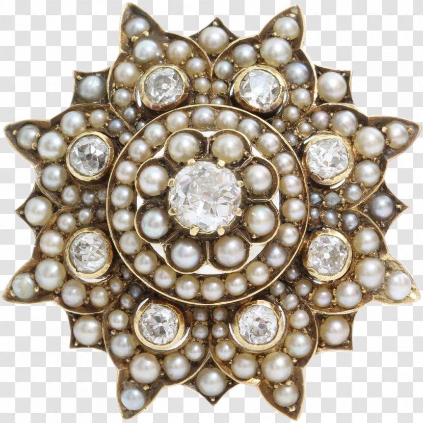 Brooch Jewellery Gold Gemstone Pearl - Fashion Accessory Transparent PNG