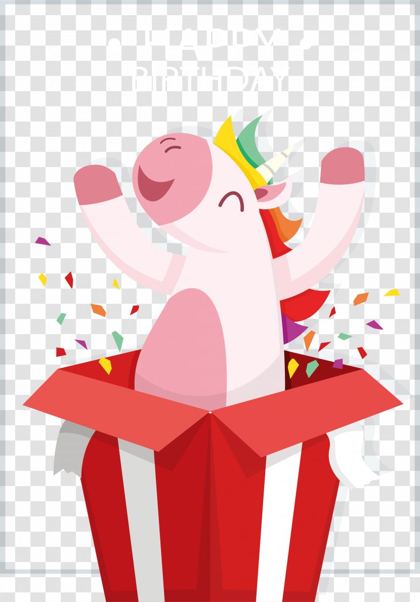 T-shirt Gift Birthday Unicorn Greeting Card - Flower - In The Box Transparent PNG