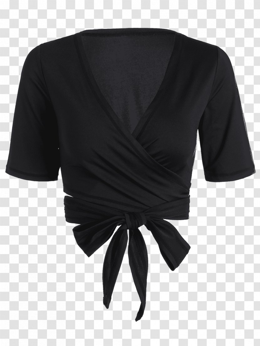 Sleeve T-shirt Cache-cœur Dress Crop Top - Shirt - CHINESE CLOTH Transparent PNG
