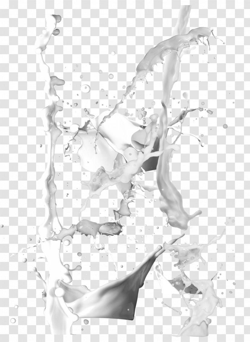 Milk Cream Download Computer File - Black And White - Splash Effect Map Transparent PNG