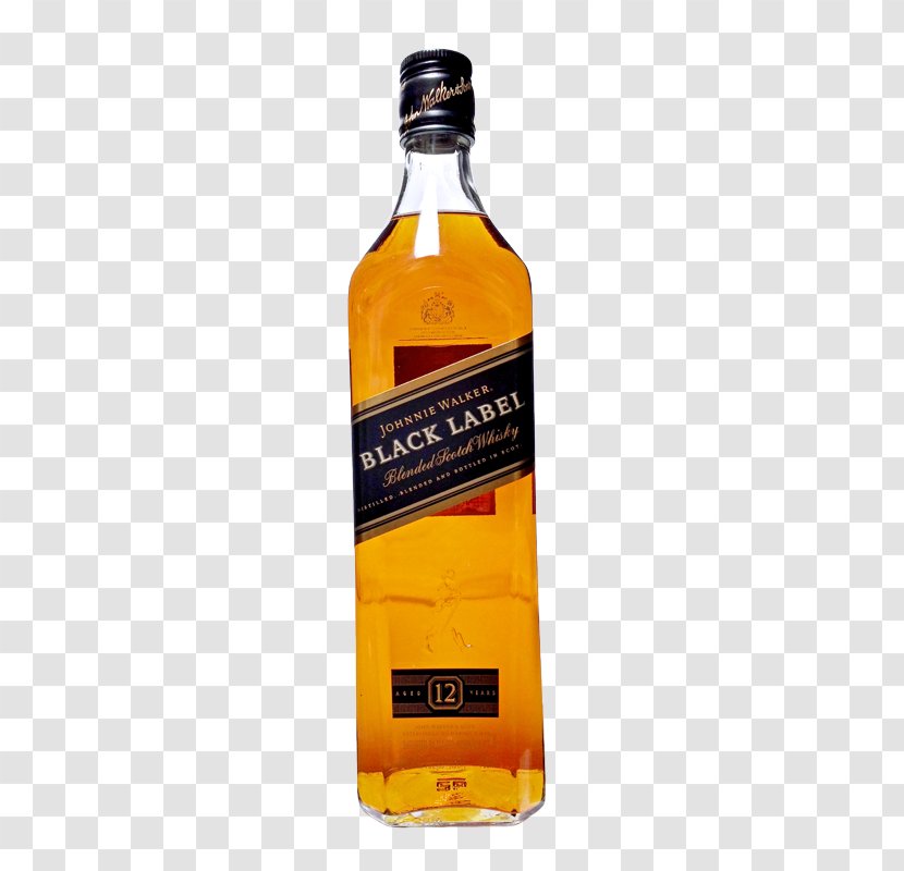 Scotch Whisky Blended Whiskey Johnnie Walker Black Label - Liqueur - Johnny Transparent PNG