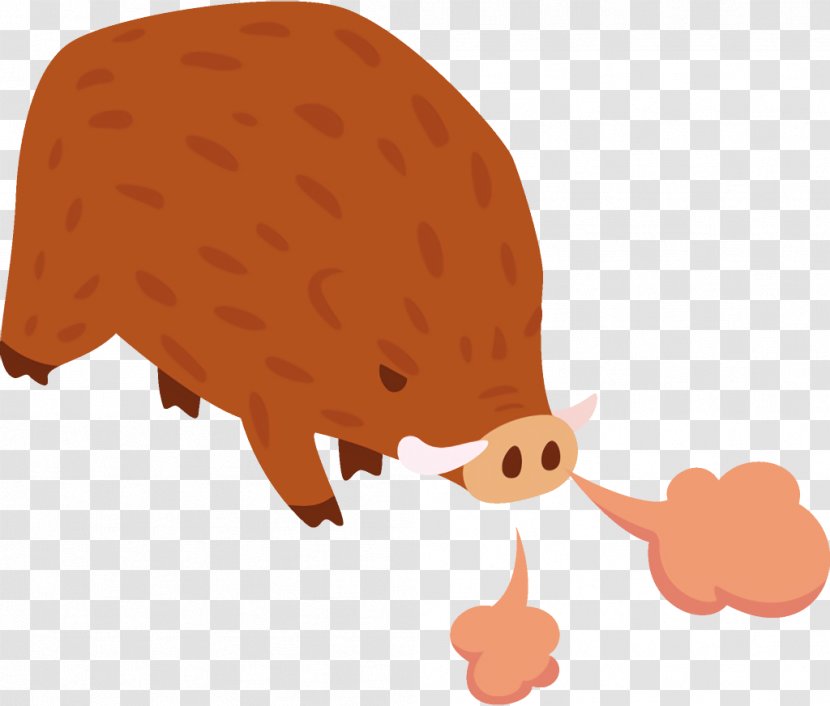 Cartoon Clip Art Snout Domestic Pig Bovine - Livestock Animal Figure Transparent PNG