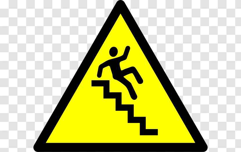 Warning Sign Stairs Clip Art - Traffic - Staircase Clipart Transparent PNG
